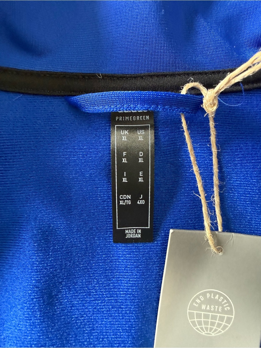 Adidas Primegreen Essentials Warm-Up 3 Stripe Jacket in Royal Blue and Black XL - Picture 5 of 7